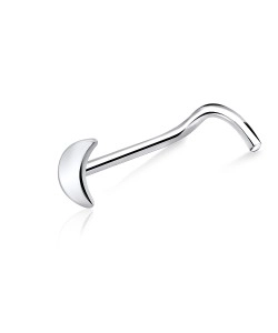 Half Moon Silver Curved Nose Stud NSKB-04s